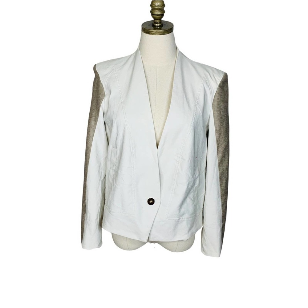 Helmut Lang 10 Linen Blend Ivory Blazer Jacket 2788